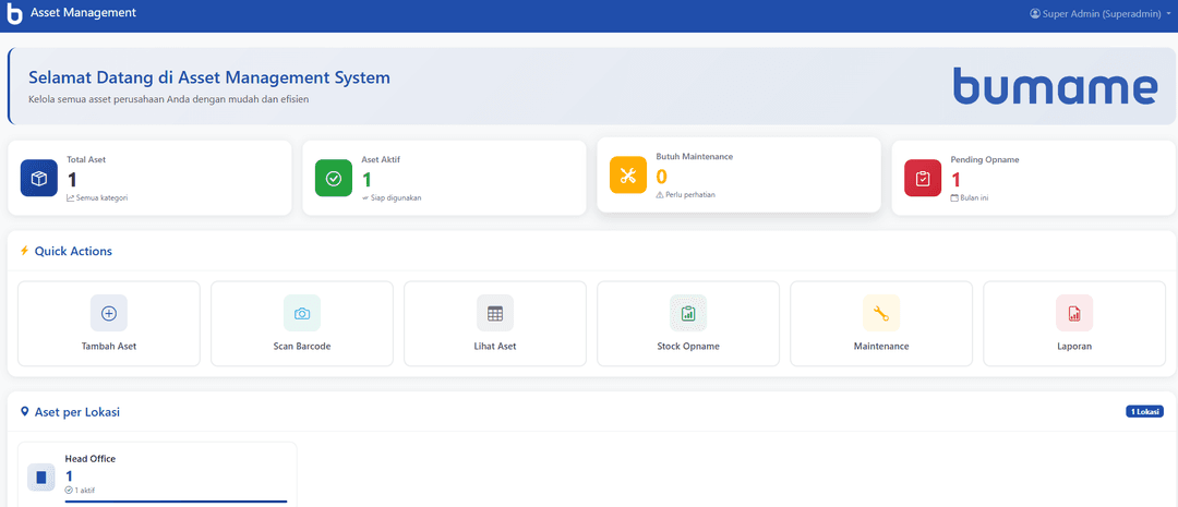 Asset Management System — Bumame