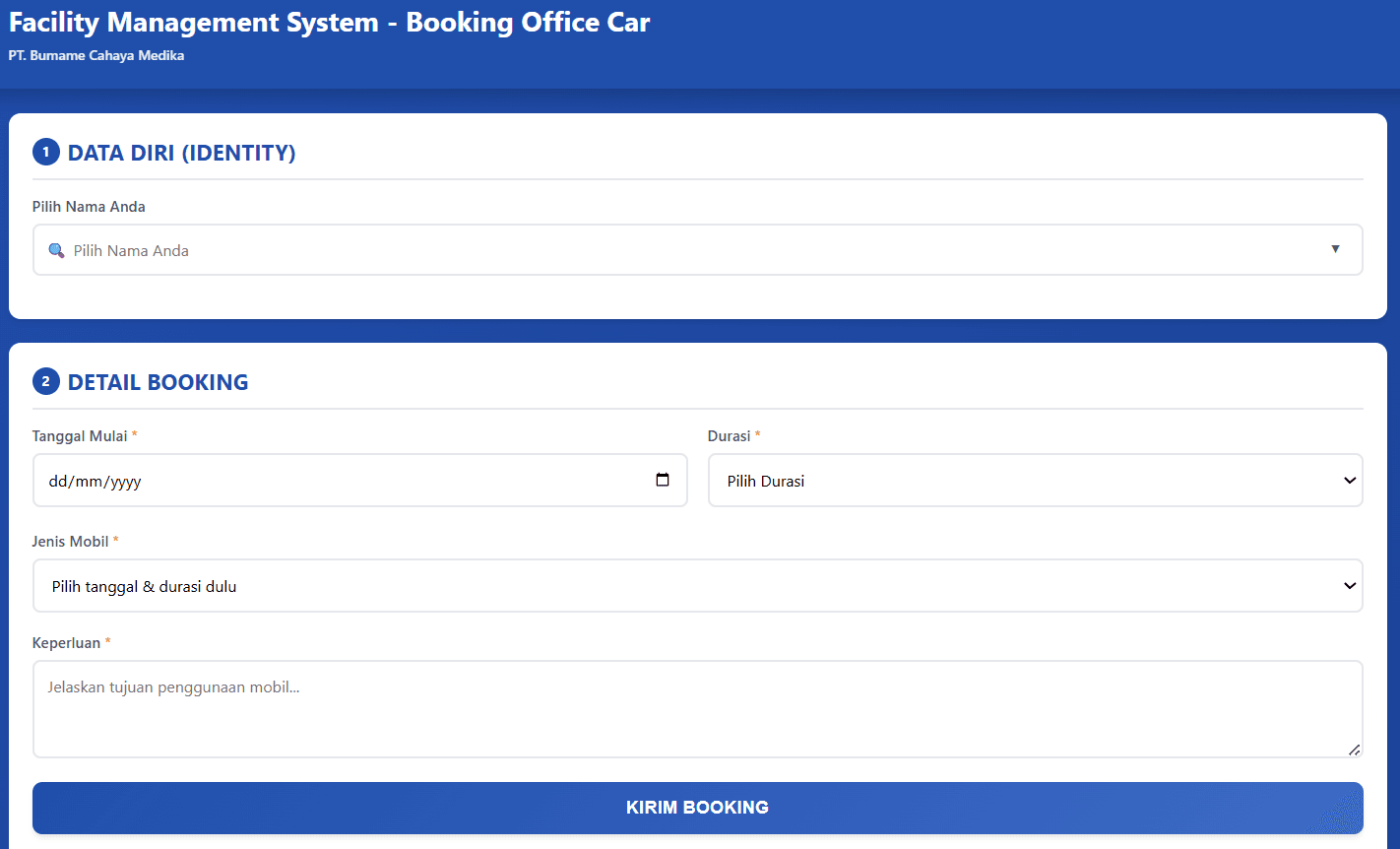Office Fleet Booking System